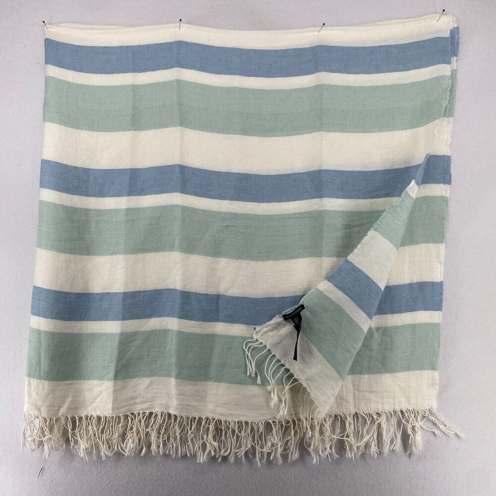 Eileen Fisher Oversized Linen & Cotton Scarf or Wrap - 124" x 56" - Stripes